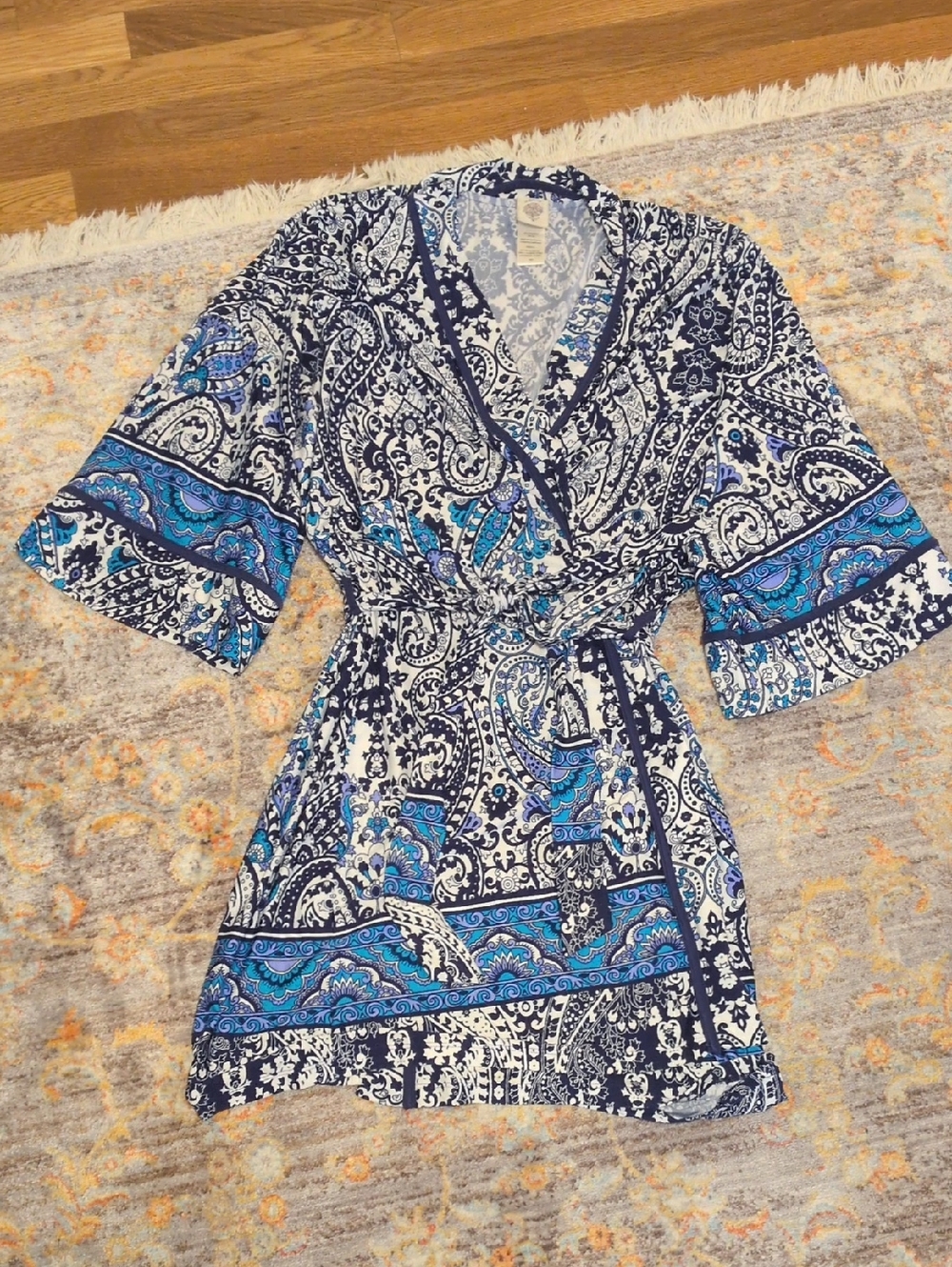 In Bloom Navy Blue and White Floral Print Top